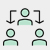 an icon of a person with two arrows filtering into two other figures