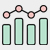 an icon of a bar graph with a line graph above it